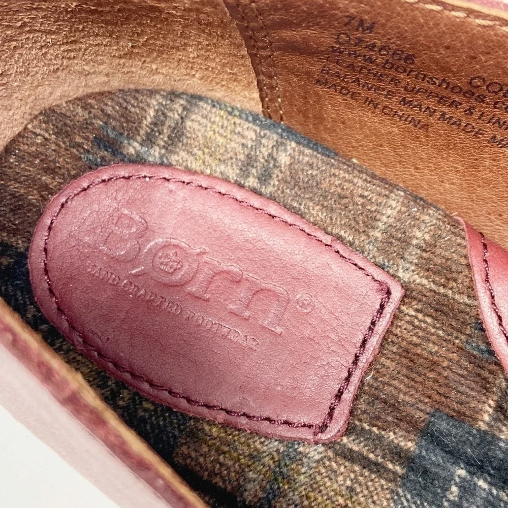 BORN | Red Leather Serba Slip-ons Women's 7 - Picture 11 of 12